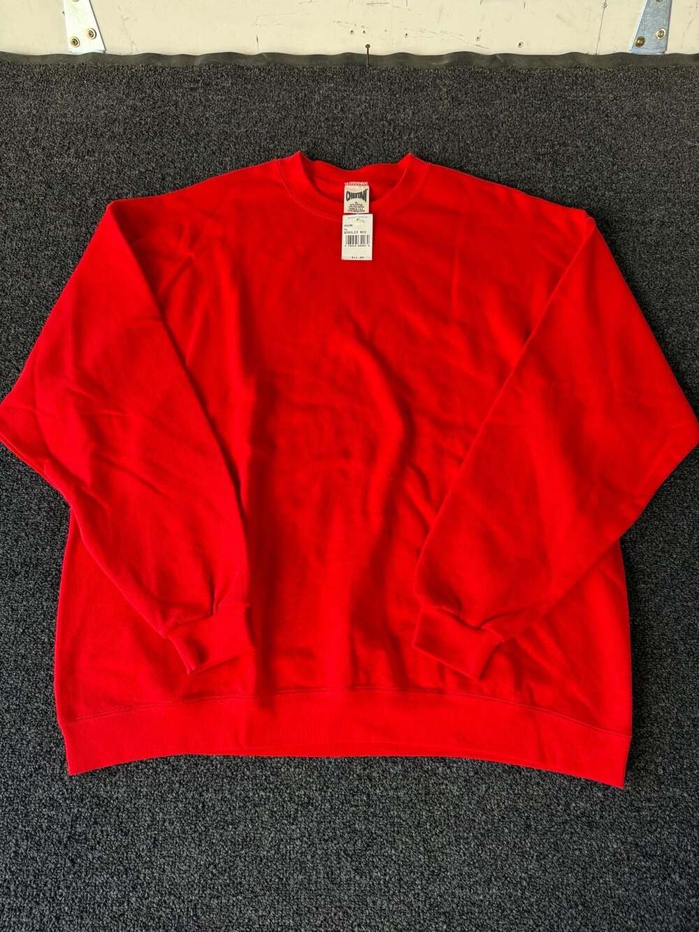 Vintage Cheetah Bobsled Red Blank Crewneck Sweatshirt XL Deadstock